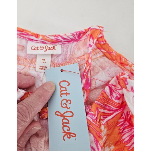 Cat & Jack Girls Tropical Floral Sundress Size 4T Party Beach Casual Summer - Picture 8 of 9